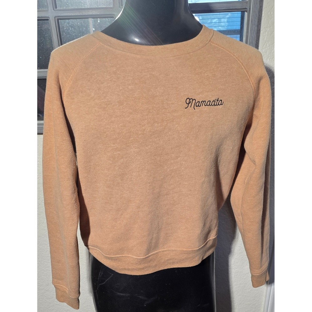 The Bee & The Fox Mamacita Sweatshirt Honey Ginger Raglan Pullover Large